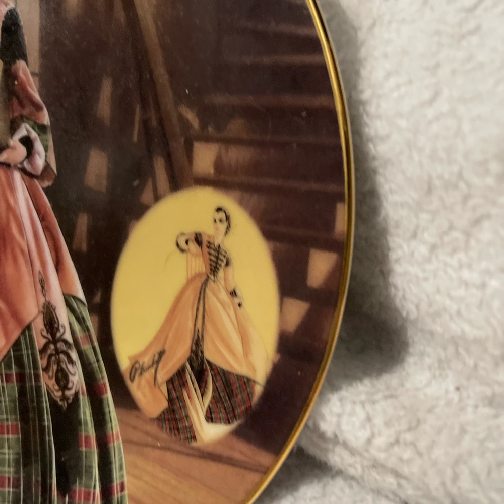 The Bradford Exchange Decorative Plate with Victorian Lady in Pink and Green - Picture 2 of 2